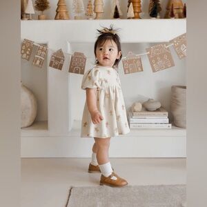 Quincy Mae Waffle Gingerbread Holiday dress